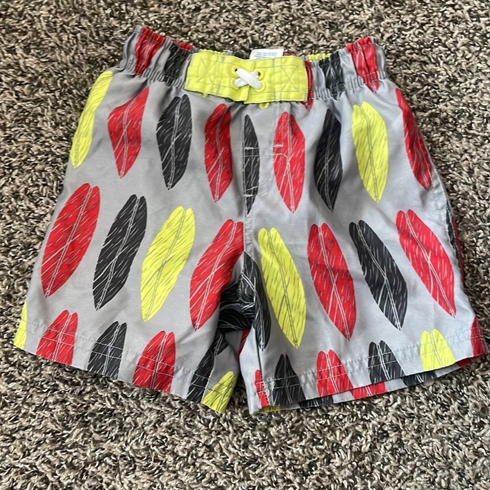 Circo Gray Swimming Trunks/Shorts Red Yellow Black Colored Pattern